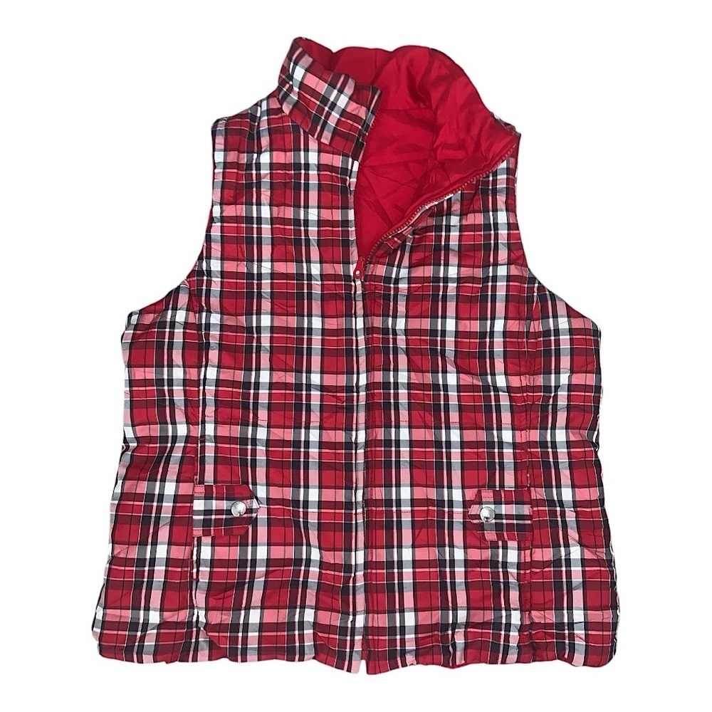 Jones New York Plaid Puffer Vest